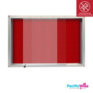 Velvet Notice Board with Aluminium Frame & Sliding Glass